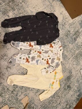 Three 0-3 Month footies